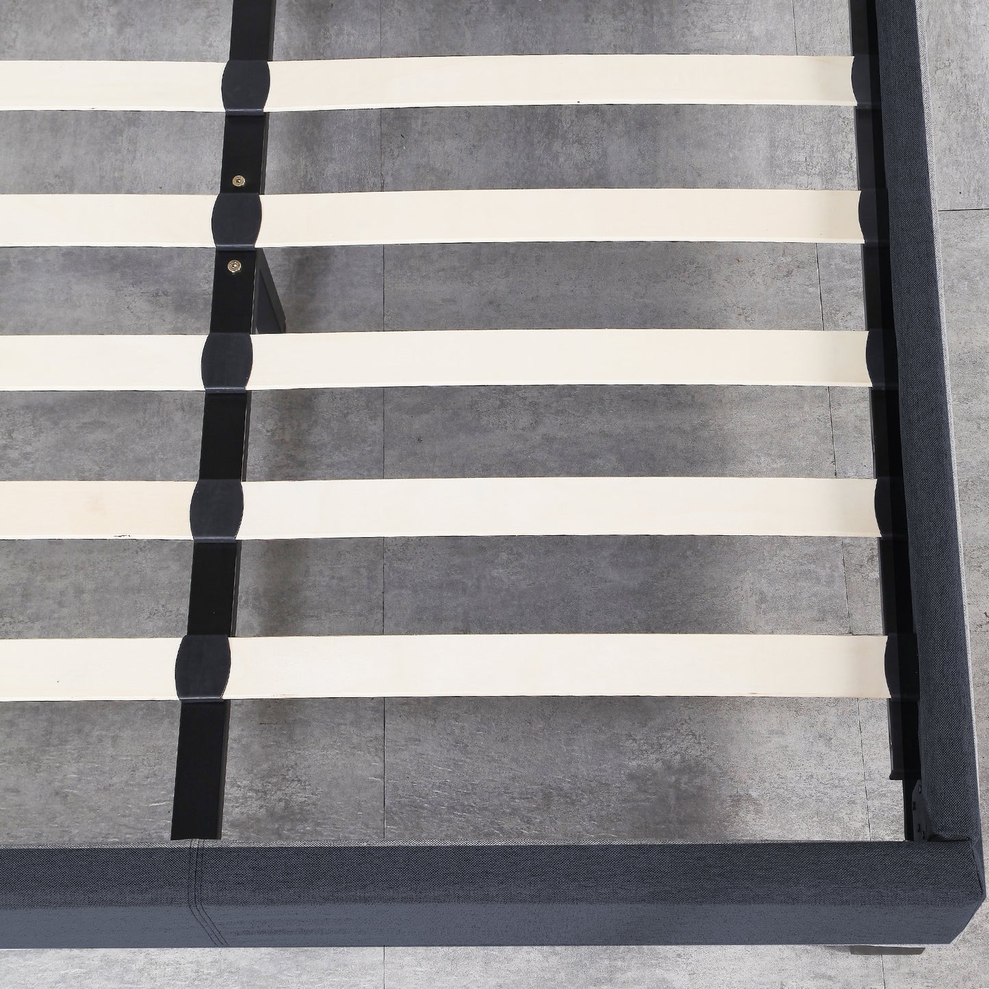 Milano Sienna Luxury Bed Frame Base And Headboard Solid Wood Padded Linen Fabric - Single - Charcoal - TRENDZ