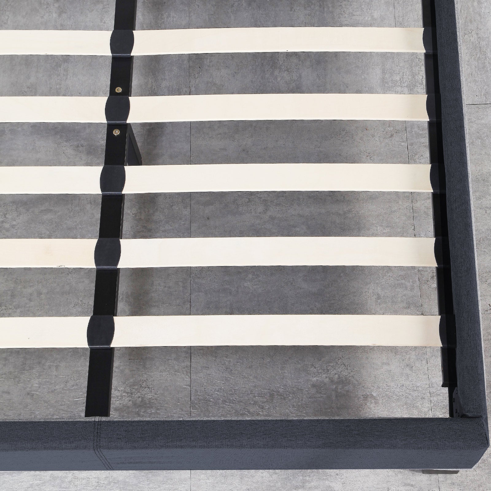 Milano Sienna Luxury Bed Frame Base And Headboard Solid Wood Padded Linen Fabric - Single - Charcoal - TRENDZ