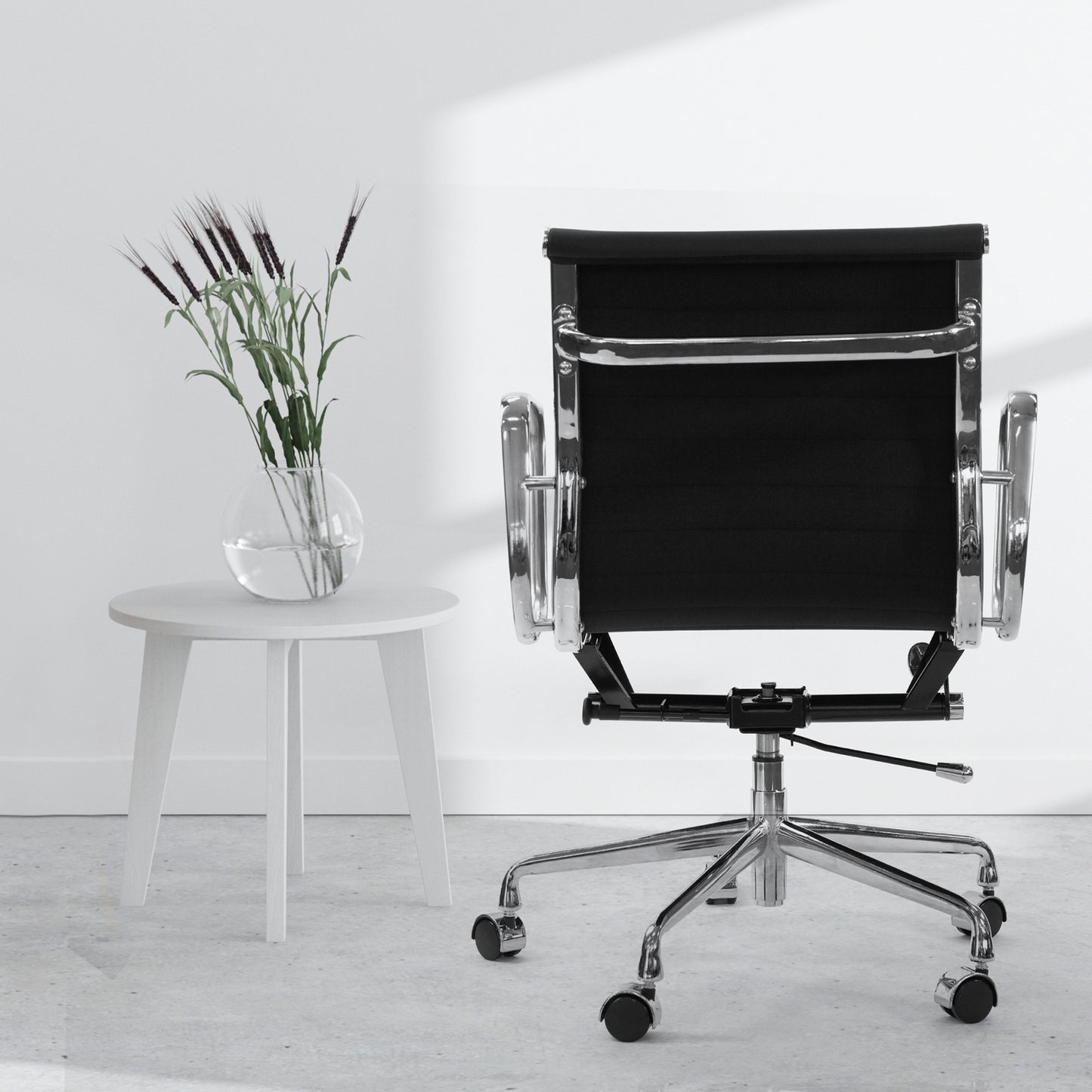 Milano Home Office Computer Chair PU Leather Adjustable Seat Mid Back Black - TRENDZ