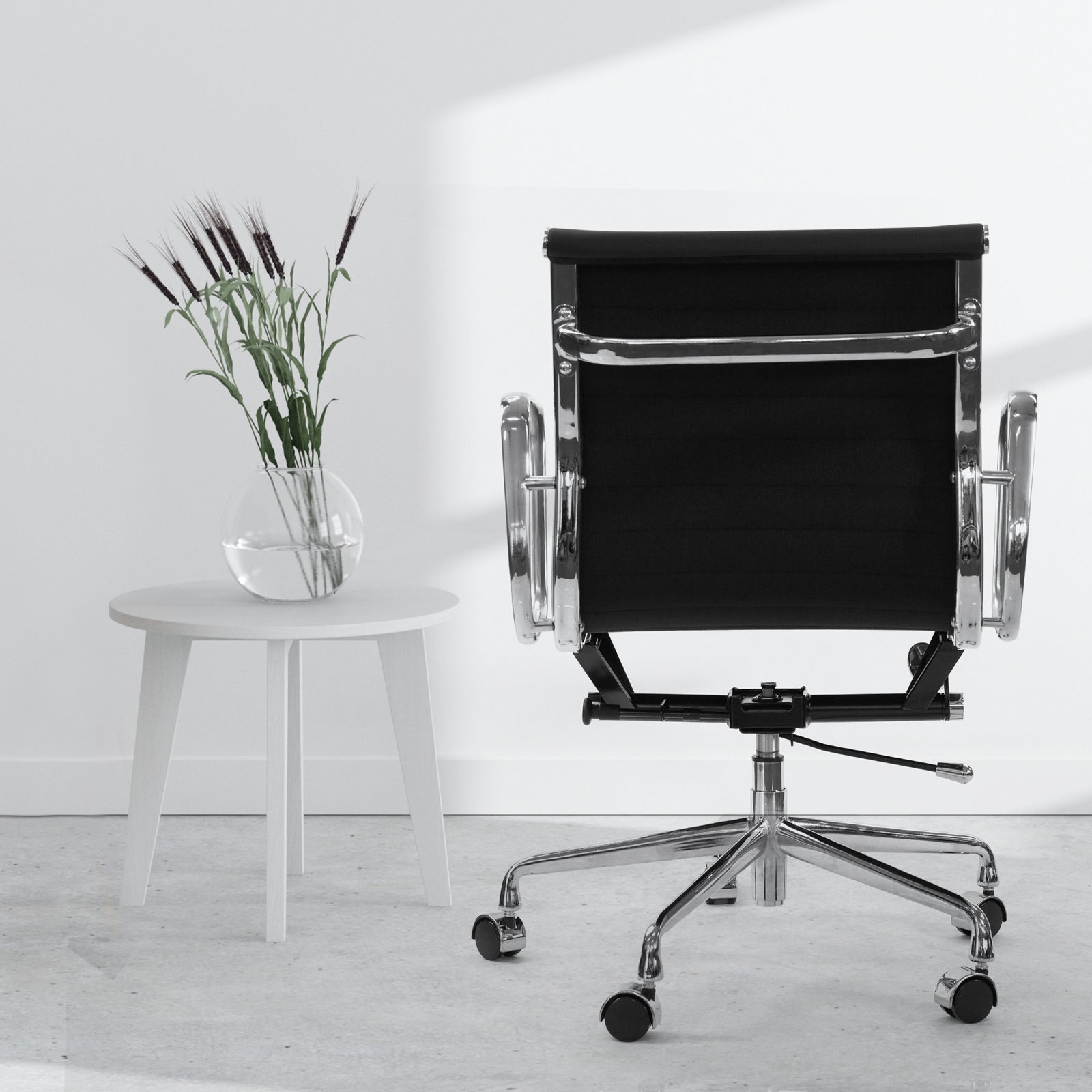 Milano Home Office Computer Chair PU Leather Adjustable Seat Mid Back Black - TRENDZ