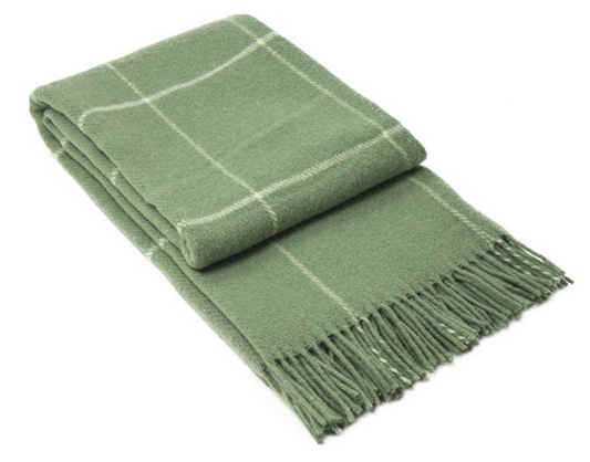 Brighton Throw - 100% NZ Wool - Sage Striped - TRENDZ