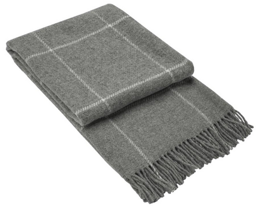 Brighton Throw - 100% NZ Wool - Grey Striped - TRENDZ