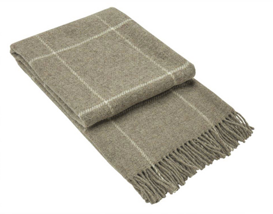 Brighton Throw - 100% NZ Wool - Beige Striped - TRENDZ