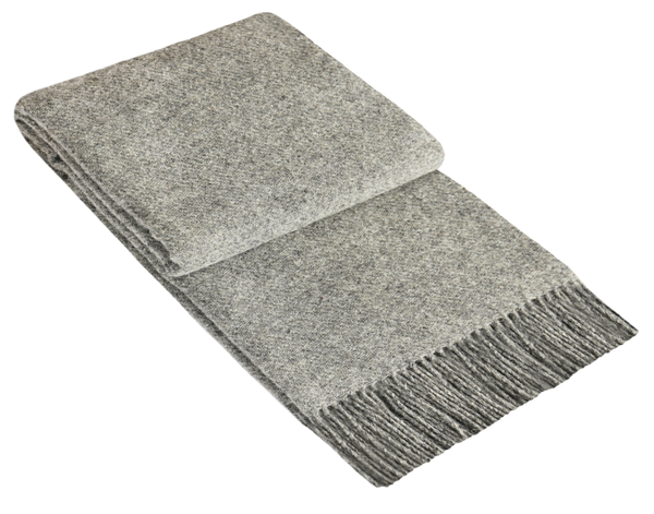 Brighton Throw - 100% NZ Wool - Grey - TRENDZ