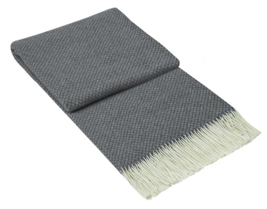 Chiswick Throw - Merino Wool/Cashmere - Grey - TRENDZ