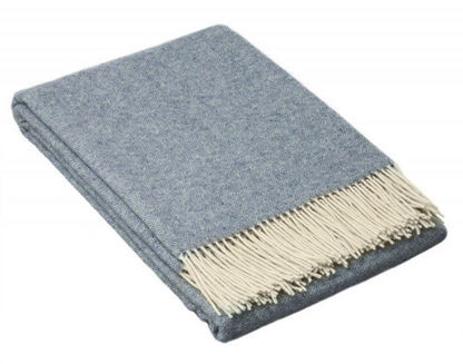 Hampton Throw - Merino Wool Blend - Blue - TRENDZ