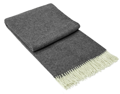 Hampton Throw - Merino Wool Blend - Dark Grey - TRENDZ
