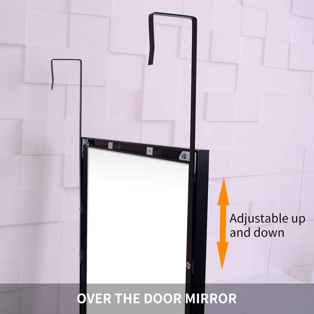 Full-Length Mirror Long Standing for Bedroom and Bathroom (106 x 35 cm, Black) - TRENDZ