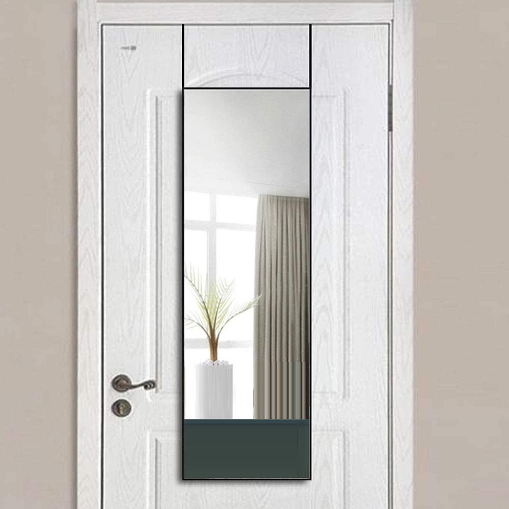 Full-Length Mirror Long Standing for Bedroom and Bathroom (106 x 35 cm, Black) - TRENDZ
