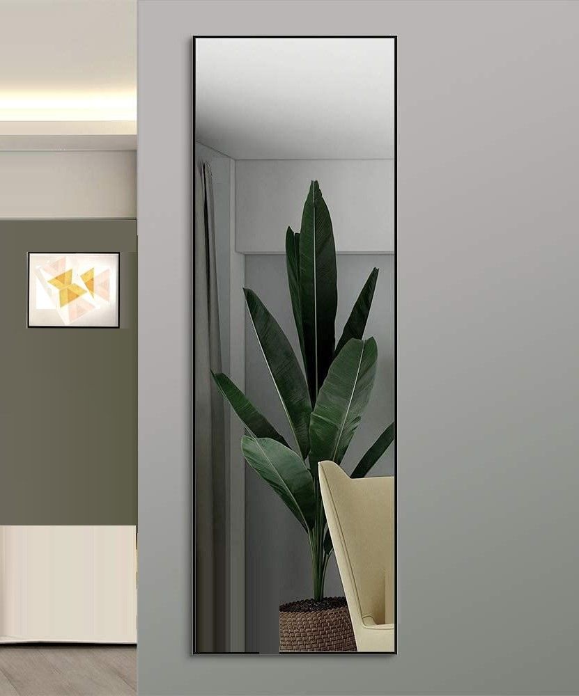 Full-Length Mirror Long Standing for Bedroom and Bathroom (106 x 35 cm, Black) - TRENDZ