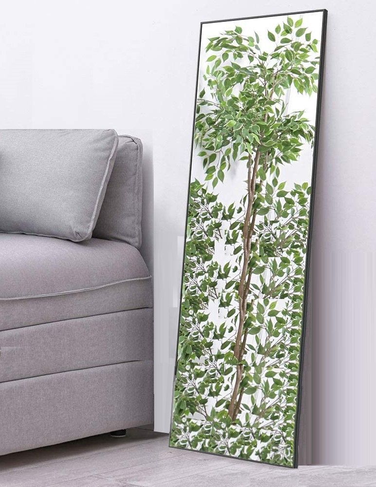 Full-Length Mirror Long Standing for Bedroom and Bathroom (106 x 35 cm, Black) - TRENDZ