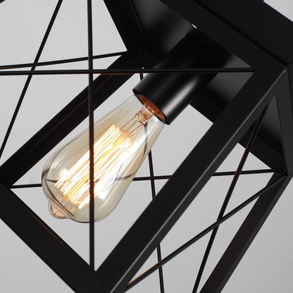 Farmhouse Rustic Lantern Pendant Light – Black Chandelier