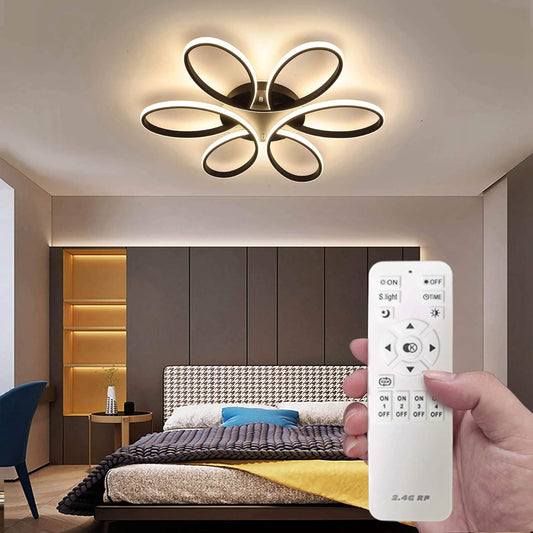Modern LED Chandelier Flush-Mount Lamp – 60 cm with Remote Dimming