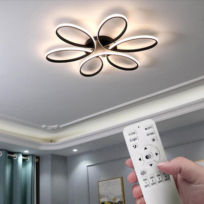 Modern LED Chandelier Flush-Mount Lamp – 60 cm with Remote Dimming