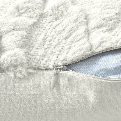 2 Pack Decorative Boho Throw Pillow Covers 45 x 45 cm (White) - TRENDZ