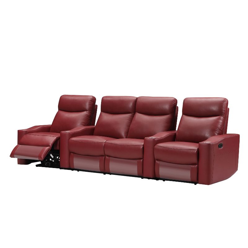 Chicago 4 Seat Home Theatre Lounge with all Electric Recliners & 4 Cup Holders - TRENDZ