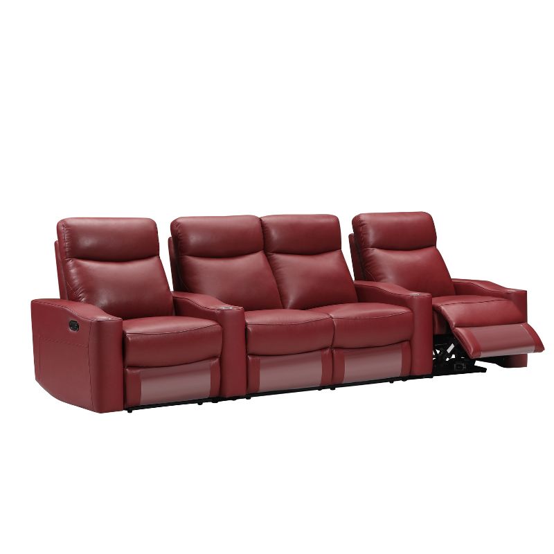 Chicago 4 Seat Home Theatre Lounge with all Electric Recliners & 4 Cup Holders - TRENDZ