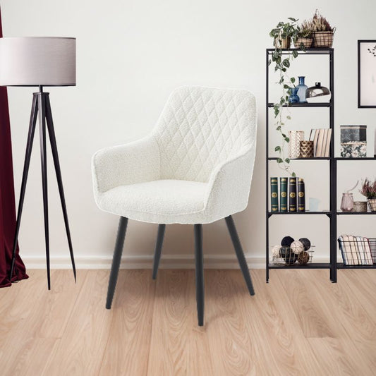 Neo Cindy Ivory Fabric Dining Chair 2PC - TRENDZ