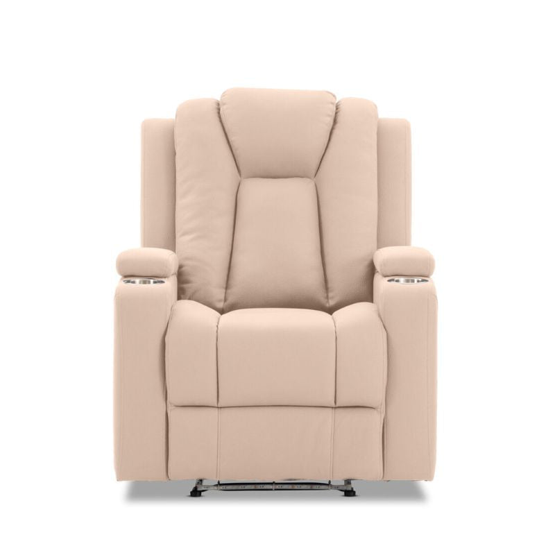 Theatre Electric Recliner Sofa Buckskin Fabric Single Latte - TRENDZ