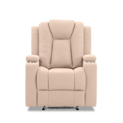 Theatre Electric Recliner Sofa Buckskin Fabric Single Latte - TRENDZ