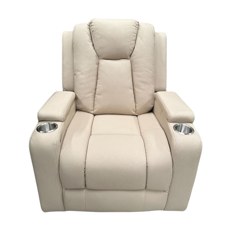 Theatre Electric Recliner Sofa Buckskin Fabric Single Latte - TRENDZ