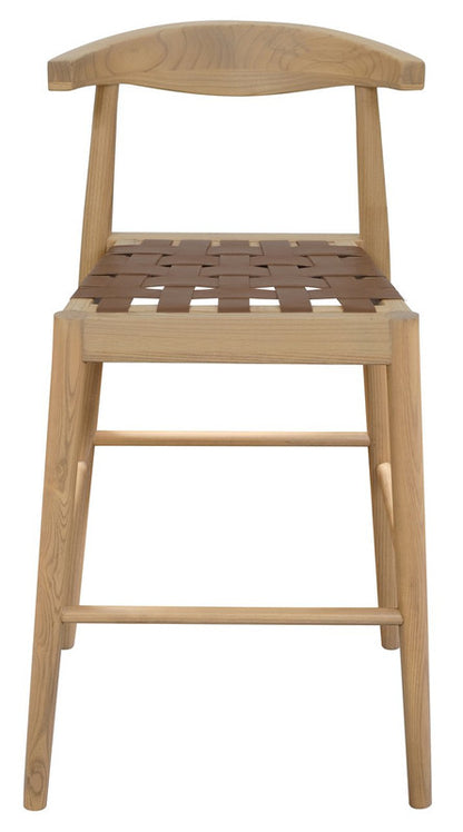Elliot Leather Kitchen Counter Stool (Natural) - TRENDZ