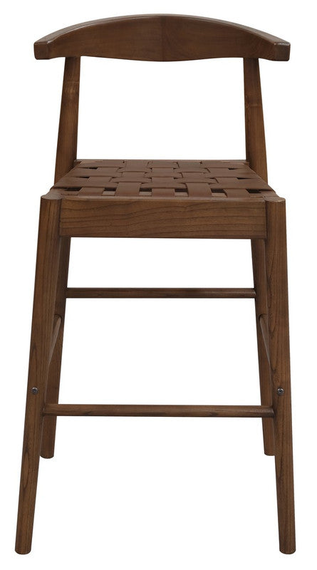 Elliot Leather Kitchen Counter Stool (Walnut) - TRENDZ