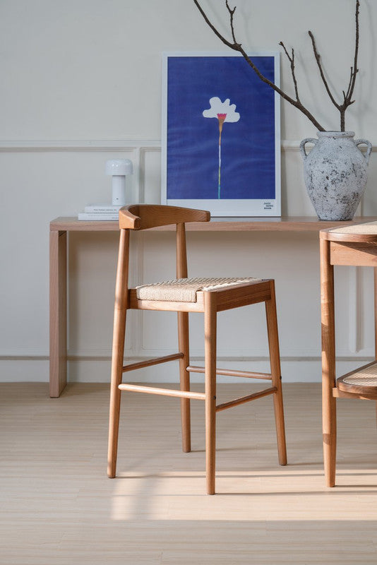 Arden Solid Oak Loom Kitchen Counter Stool (Almond) - TRENDZ