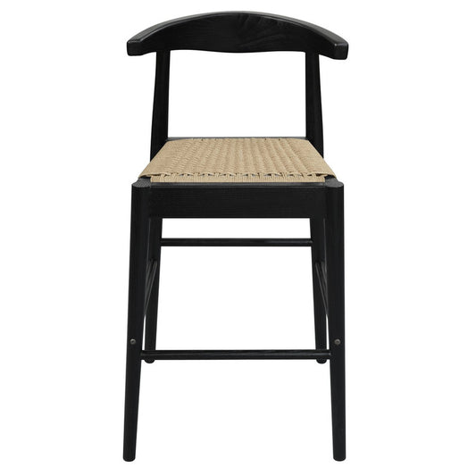 Arden Solid Oak Loom Kitchen Counter Stool (Black) - TRENDZ