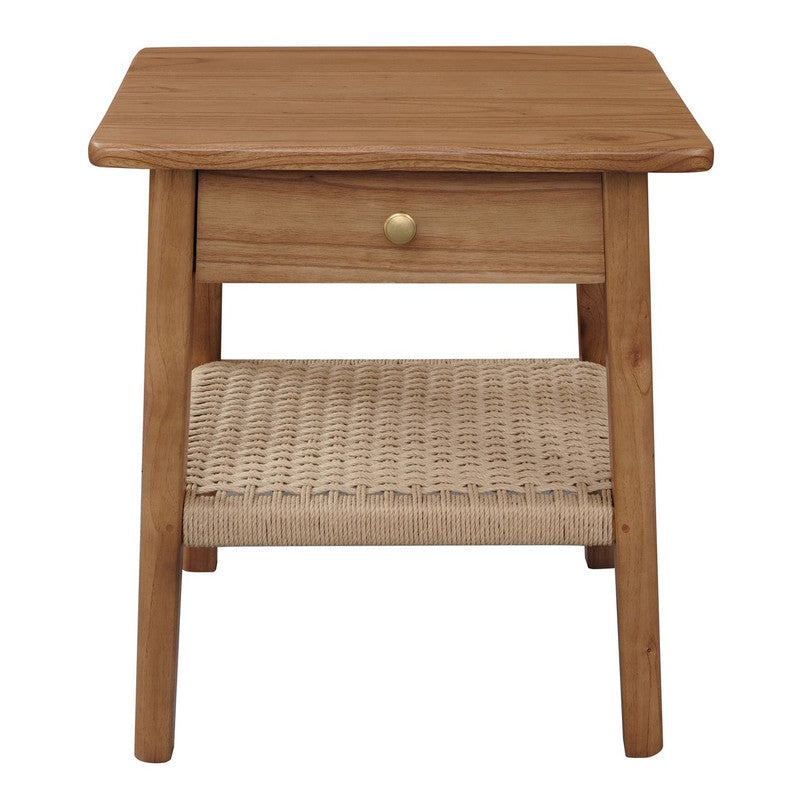 Kelly 1-Drawer Bedside Table (Almond) - TRENDZ