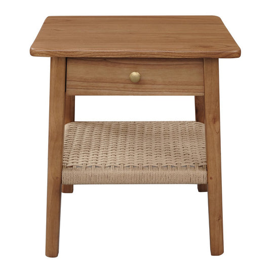 Kelly 1-Drawer Bedside Table (Almond) - TRENDZ