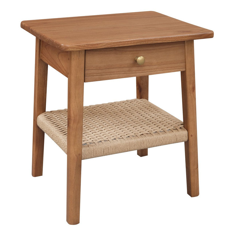 Kelly 1-Drawer Bedside Table (Almond) - TRENDZ