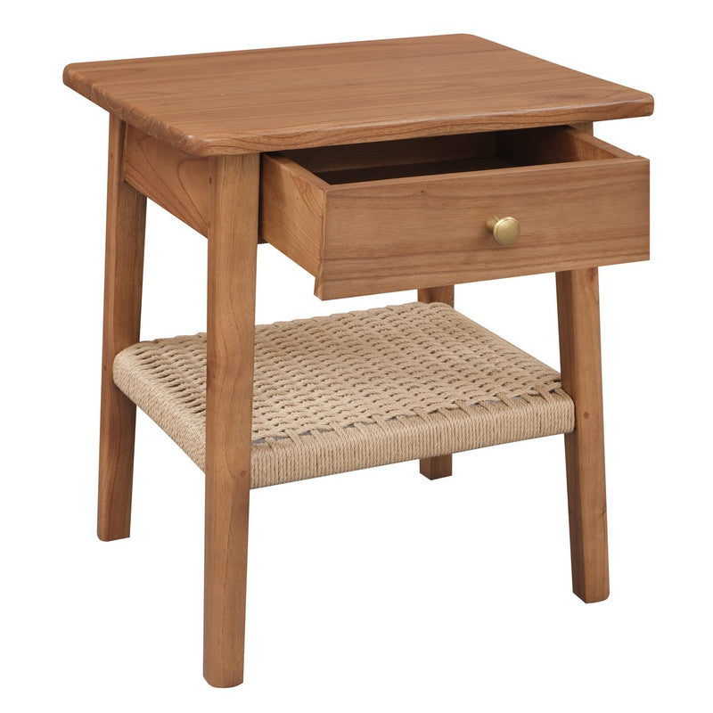 Kelly 1-Drawer Bedside Table (Almond) - TRENDZ