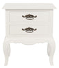 French Provincial 2 Drawer Side Table (White) - TRENDZ