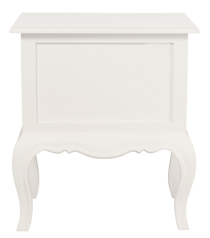 French Provincial 2 Drawer Side Table (White) - TRENDZ