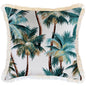 Cushion Cover-Coastal Fringe Natural-Palm Trees White-60cm x 60cm