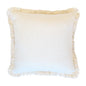 Cushion Cover-Coastal Fringe Natural-Solid Natural-60cm x 60cm