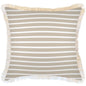 Cushion Cover-Coastal Fringe-Hampton Stripe Beige-60cm x 60cm