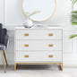 Sarantino Amara Chest of Drawers Tallboy Dresser in White/Gold - TRENDZ