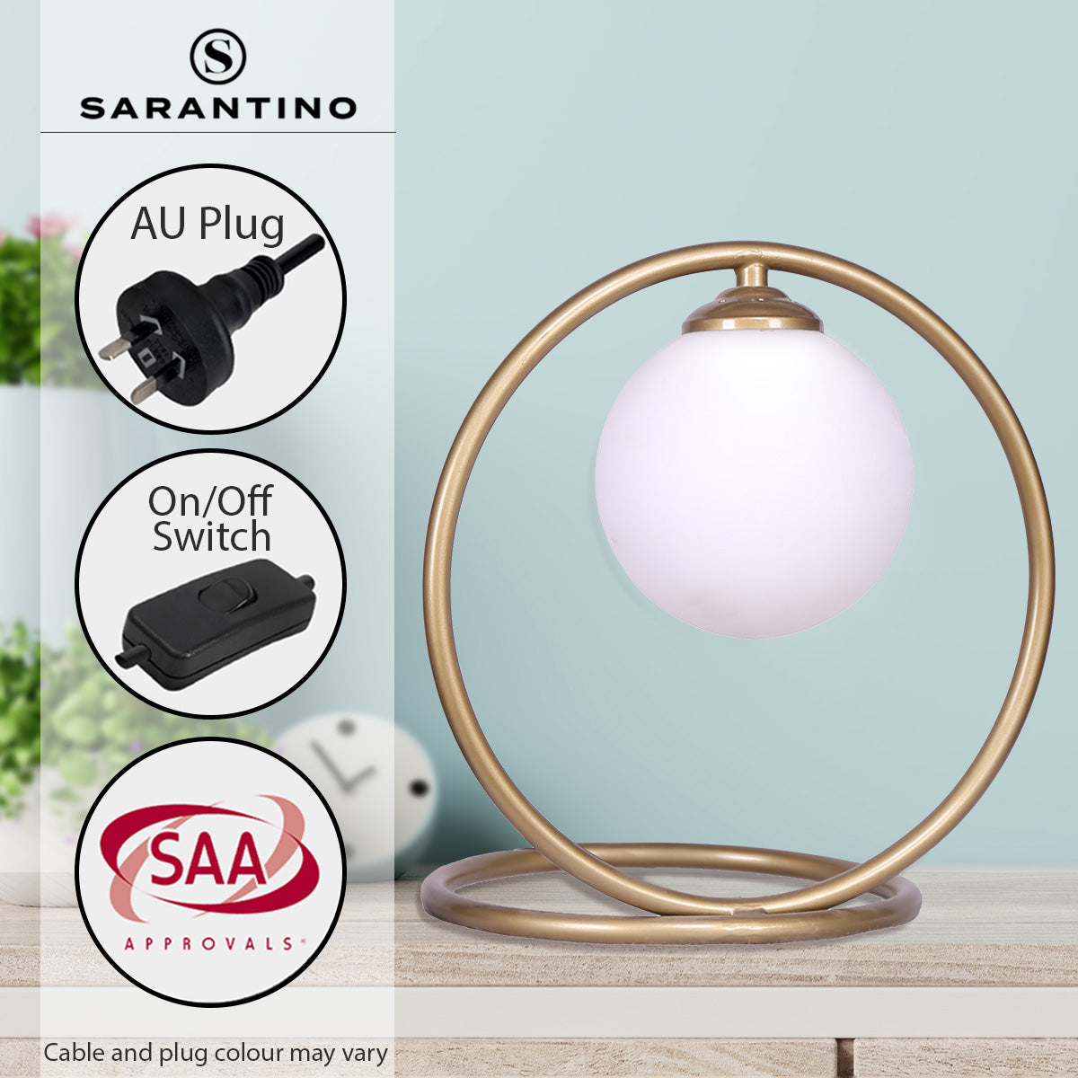 Sarantino Gold Metal Table Lamp - TRENDZ