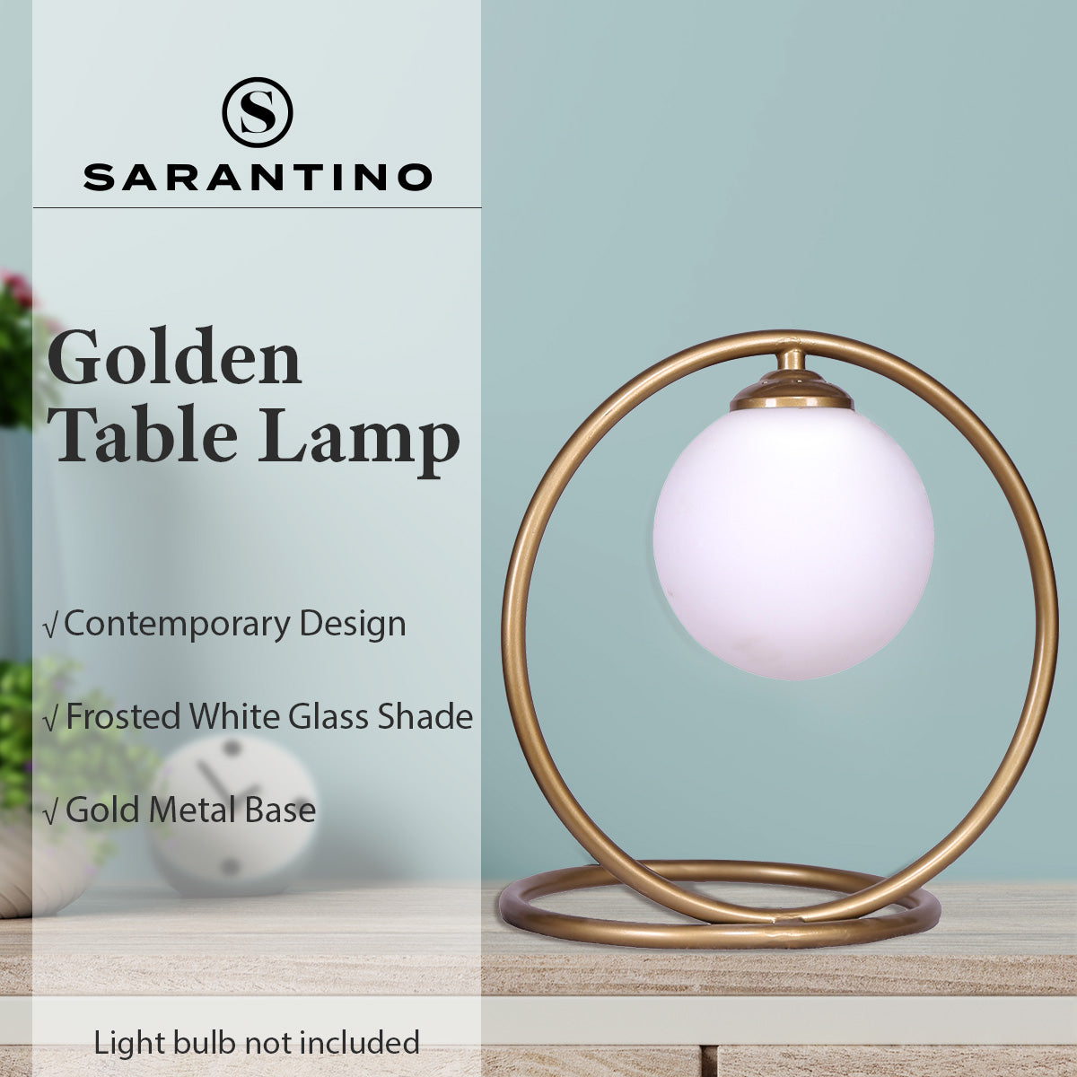 Sarantino Gold Metal Table Lamp - TRENDZ