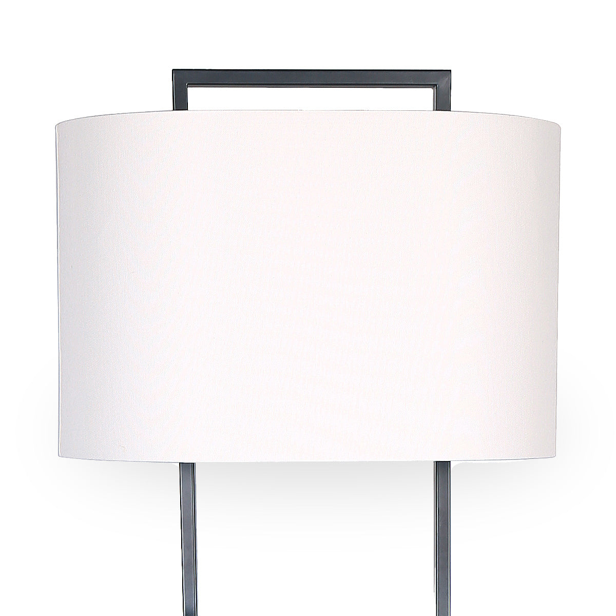 Sarantino Wood Floor Lamp – Cherry Finish with White Oval Shade