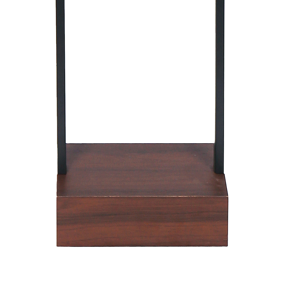 Sarantino Wood Floor Lamp – Cherry Finish with White Oval Shade