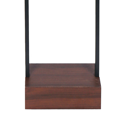 Sarantino Wood Floor Lamp – Cherry Finish with White Oval Shade