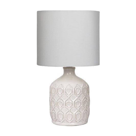 Sarantino Ceramic Table Lamp In Cream - TRENDZ