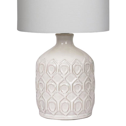 Sarantino Ceramic Table Lamp In Cream - TRENDZ