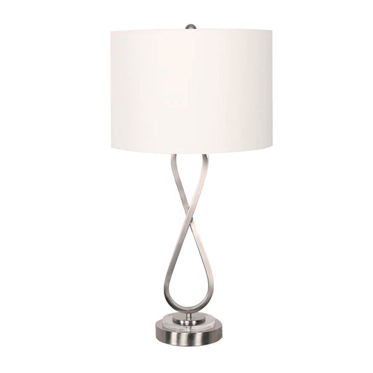 Sarantino Contemporary Table Lamp In Nickel Finish - TRENDZ
