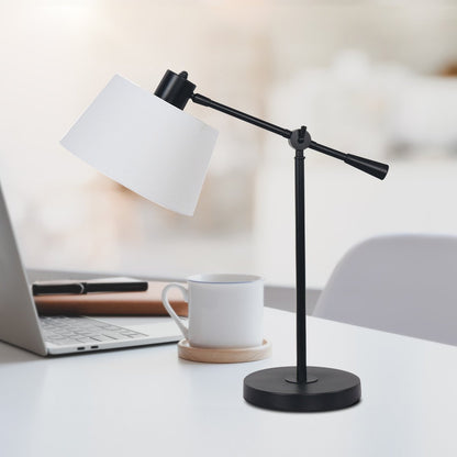 Sarantino Adjustable Metal Table Lamp In Black - TRENDZ
