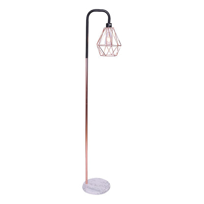 Sarantino Rose Gold Floor Lamp with Geometric Shade - TRENDZ