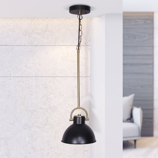 Sarantino Black &amp; Gold Pendant Light – Adjustable Height with Swivel Mount
